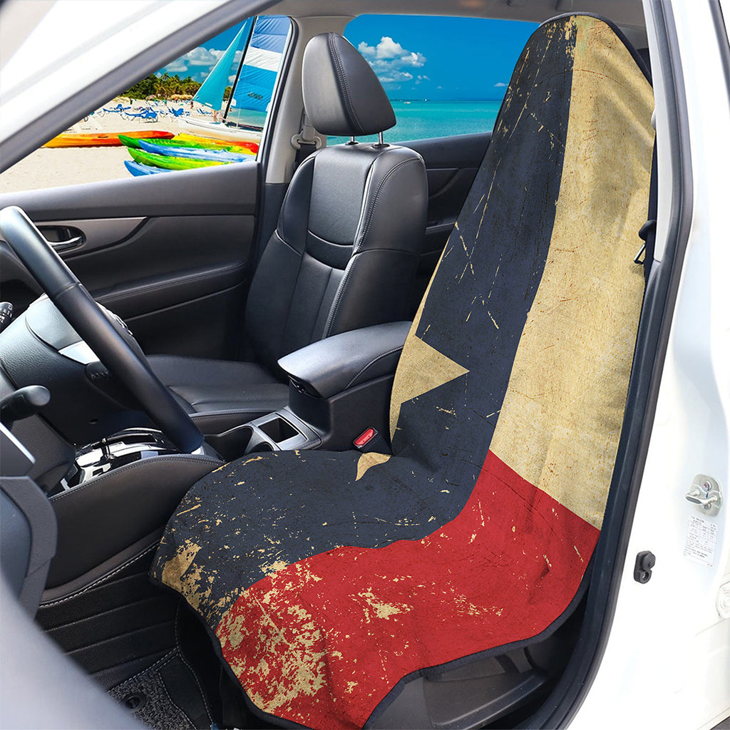 Vintage Texas Flag Print Waterproof Car Seat Cover