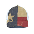 Vintage Texas Flag Print White Mesh Trucker Hat