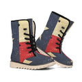 Vintage Texas Flag Print Winter Boots