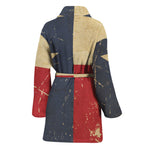 Vintage Texas Flag Print Women's Bathrobe