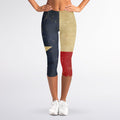 Vintage Texas Flag Print Women's Capri Leggings