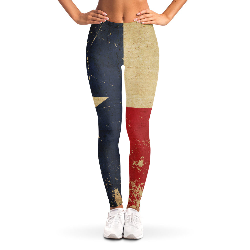 Vintage Texas Flag Print Women's Leggings