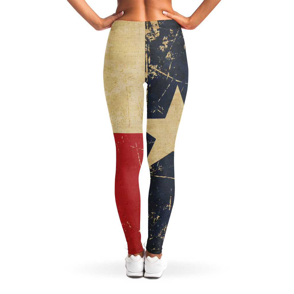 Vintage Texas Flag Print Women's Leggings