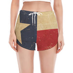 Vintage Texas Flag Print Women's Split Running Shorts