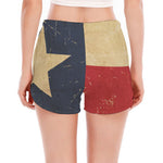 Vintage Texas Flag Print Women's Split Running Shorts