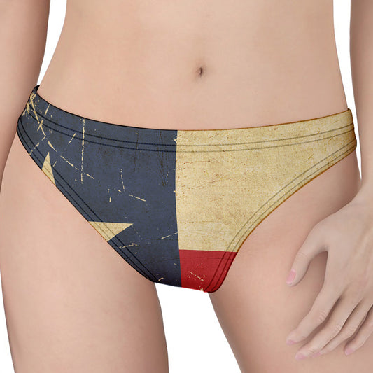 Vintage Texas Flag Print Women's Thong