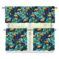 Vintage Toucan Pattern Print 3 Piece Kitchen Curtains