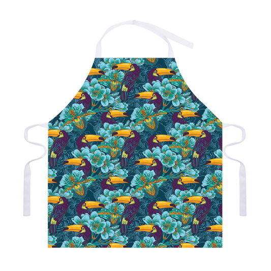 Vintage Toucan Pattern Print Adjustable Apron