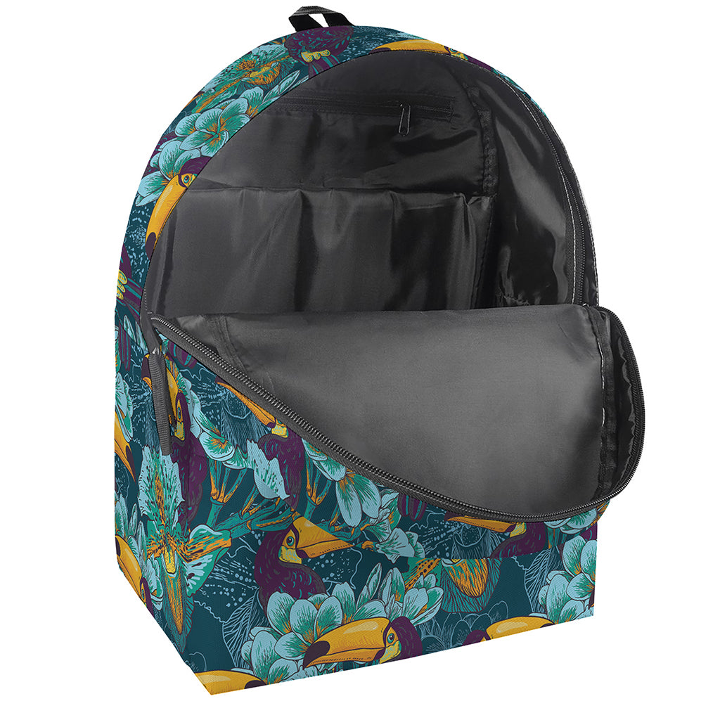 Vintage Toucan Pattern Print Backpack