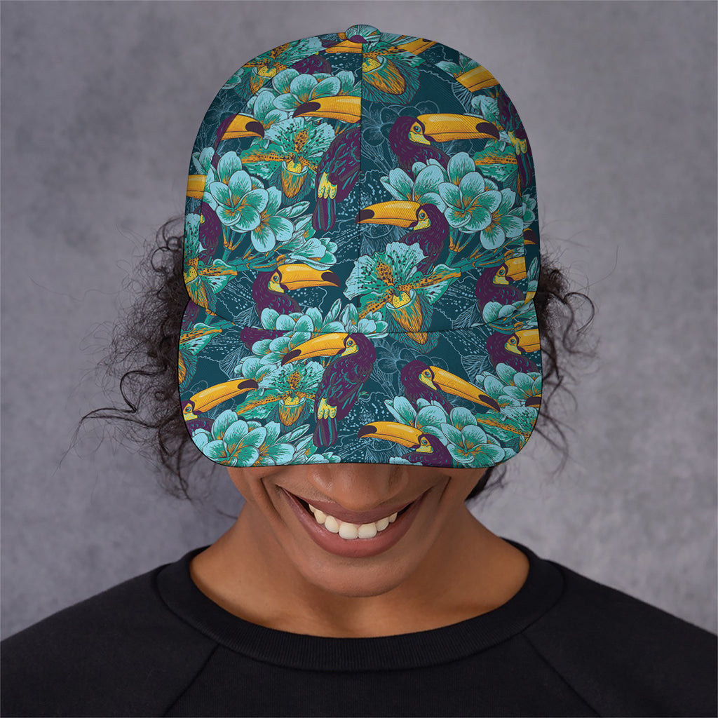 Vintage Toucan Pattern Print Baseball Cap