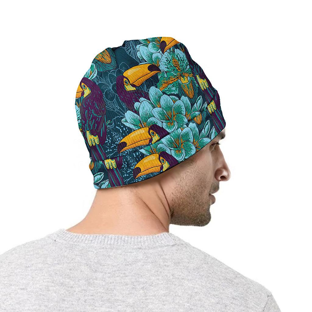 Vintage Toucan Pattern Print Beanie