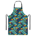 Vintage Toucan Pattern Print Bib Apron With Pocket