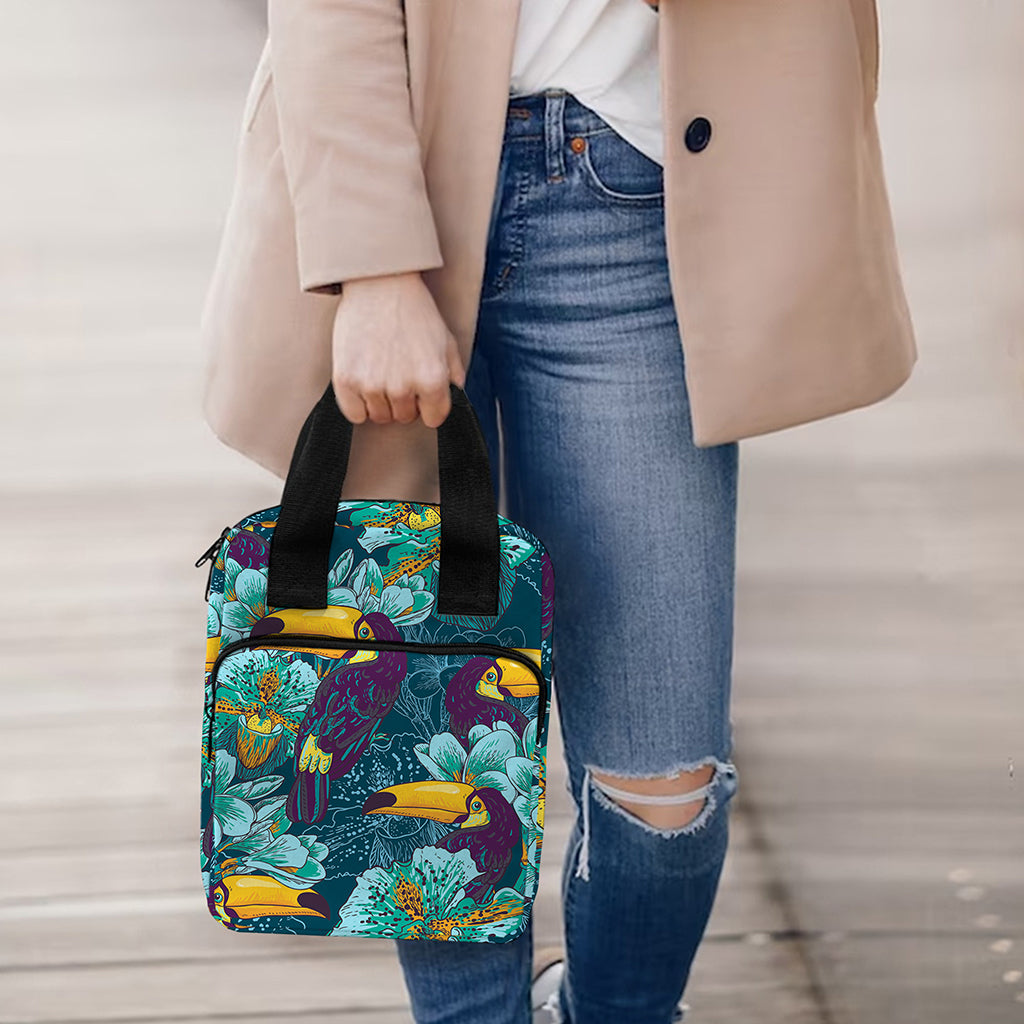 Vintage Toucan Pattern Print Bible Tote Bag