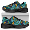Vintage Toucan Pattern Print Black Chunky Shoes