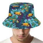 Vintage Toucan Pattern Print Bucket Hat