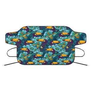 Vintage Toucan Pattern Print Car Windshield Snow Cover