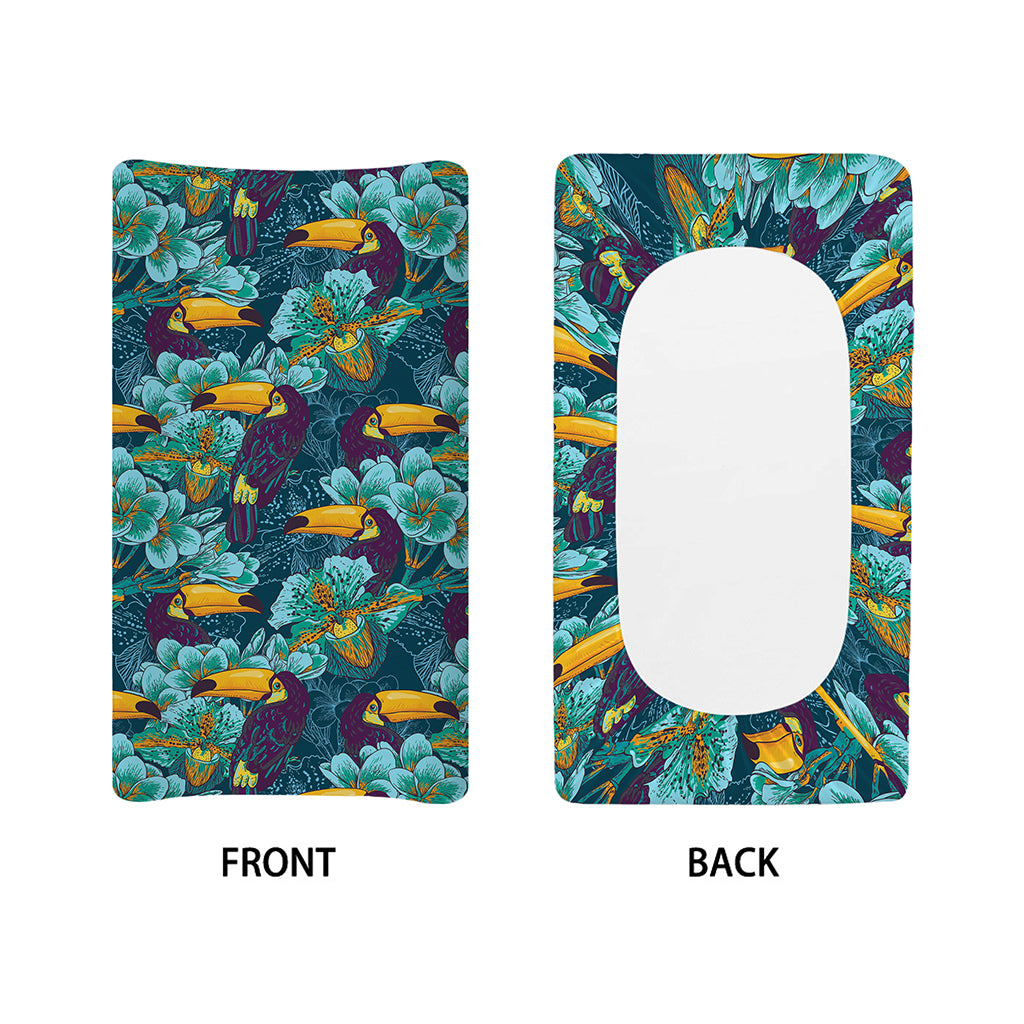 Vintage Toucan Pattern Print Changing Pad Cover