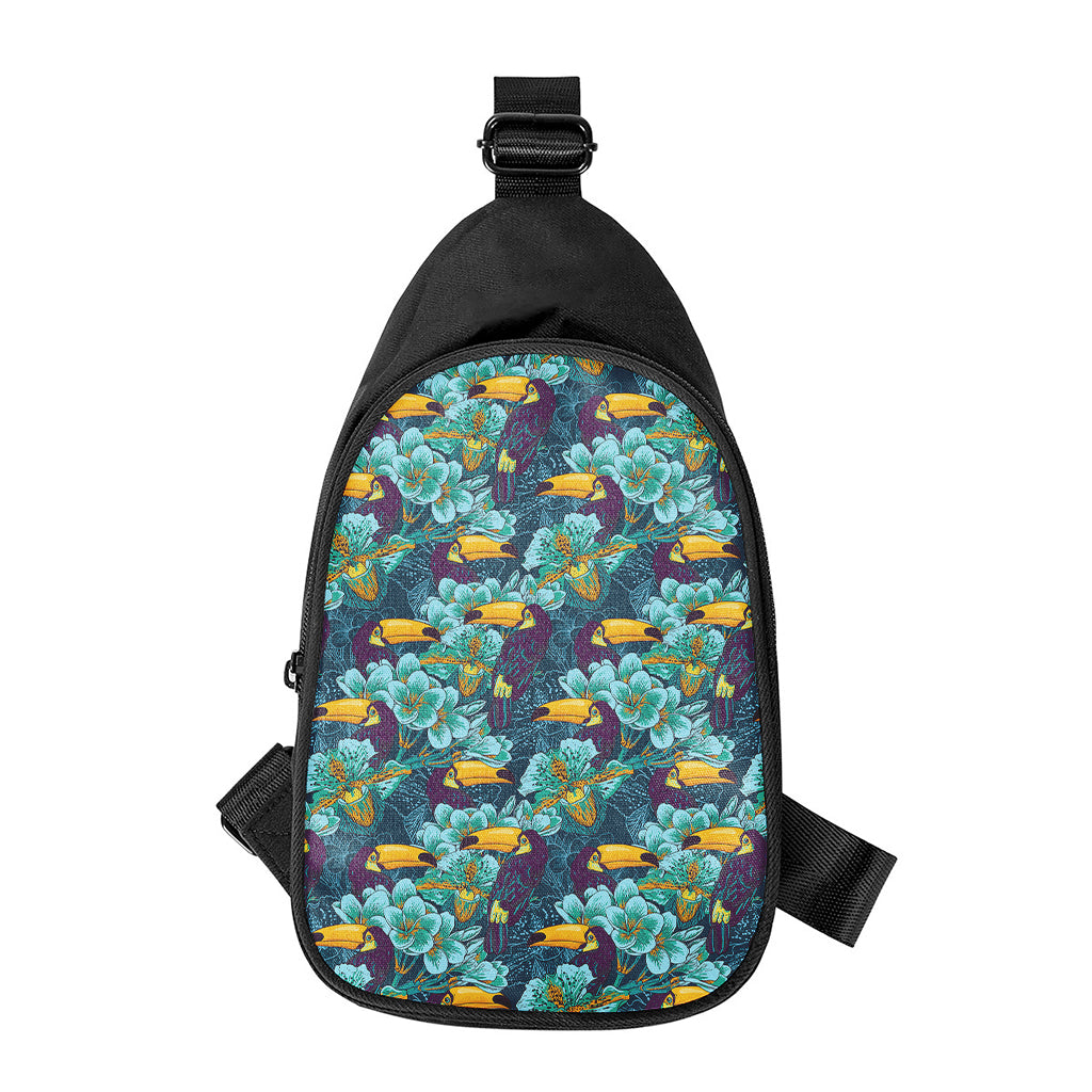 Vintage Toucan Pattern Print Chest Bag