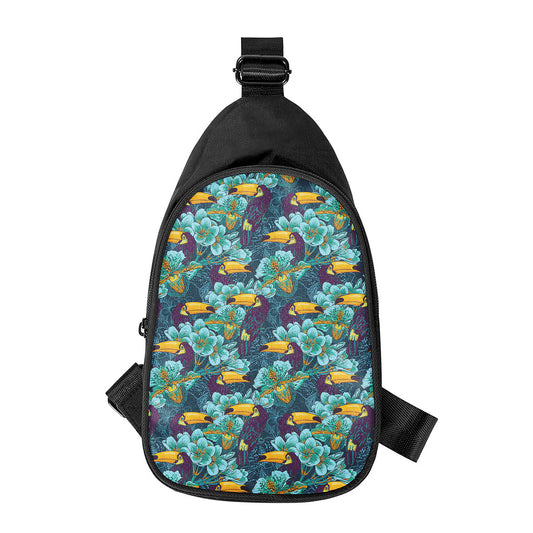 Vintage Toucan Pattern Print Chest Bag