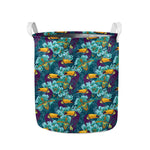 Vintage Toucan Pattern Print Collapsible Laundry Basket