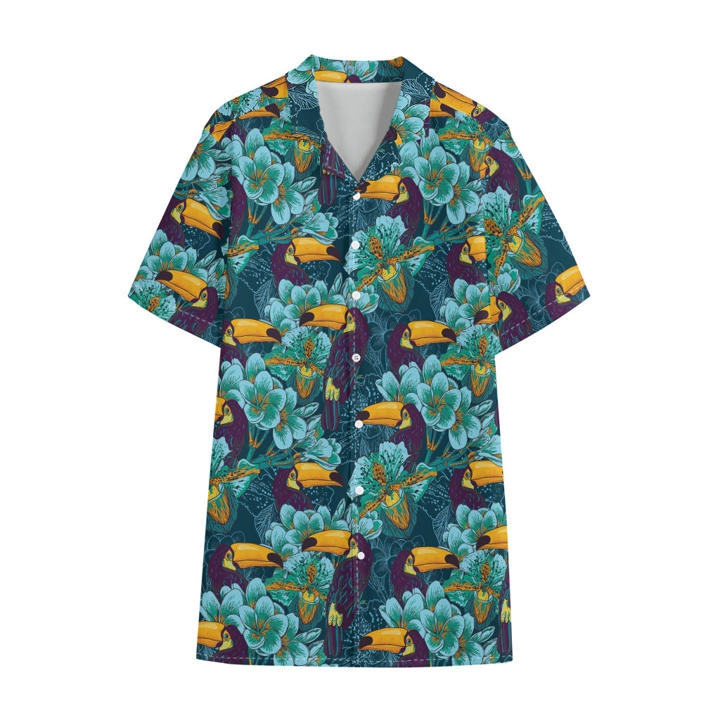 Vintage Toucan Pattern Print Cotton Hawaiian Shirt