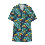 Vintage Toucan Pattern Print Cotton Hawaiian Shirt