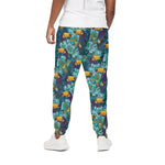 Vintage Toucan Pattern Print Cotton Pants