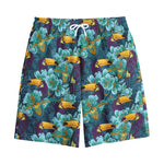 Vintage Toucan Pattern Print Cotton Shorts