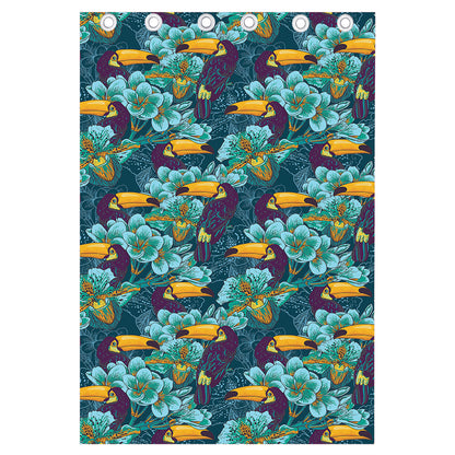 Vintage Toucan Pattern Print Curtain