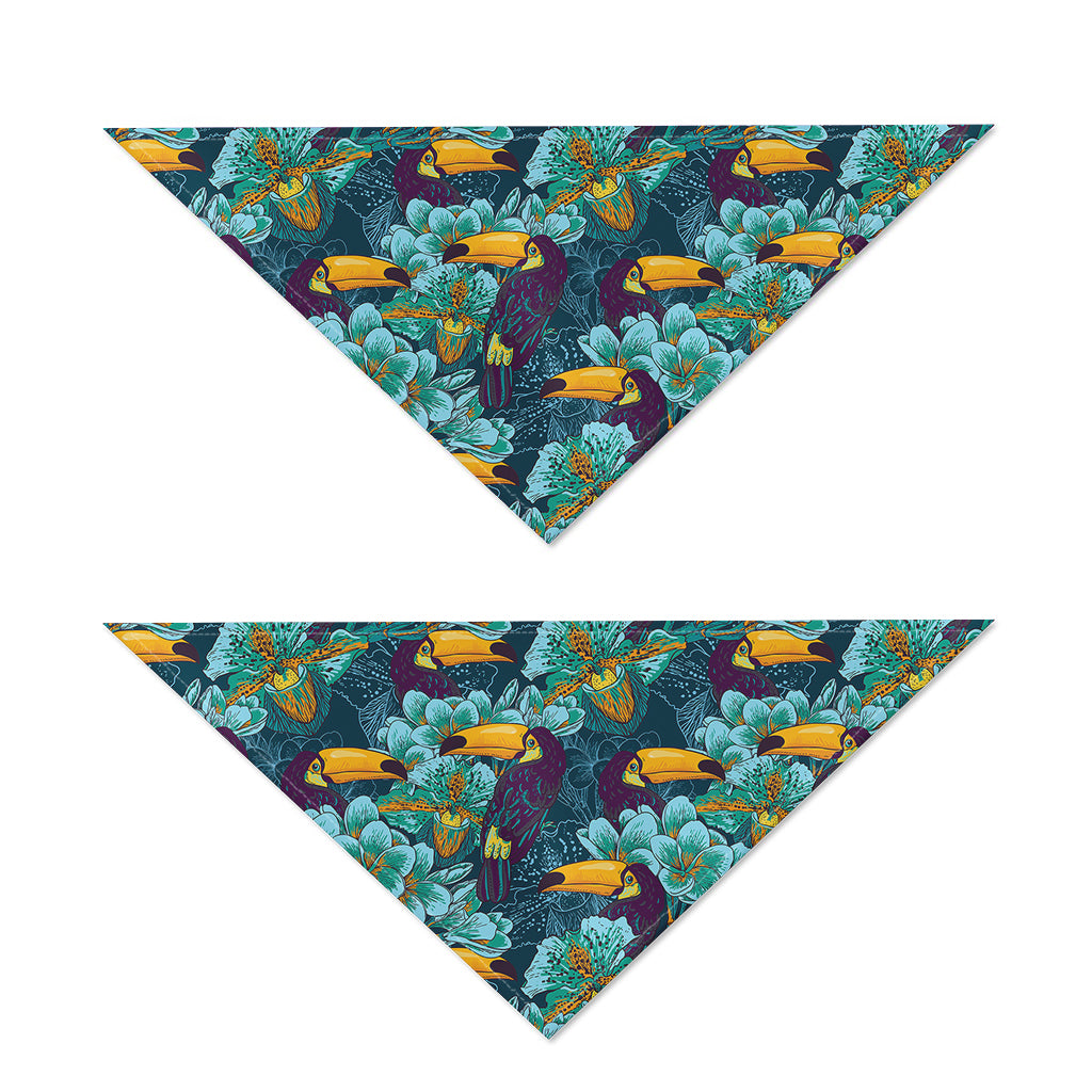 Vintage Toucan Pattern Print Dog Bandana