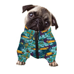 Vintage Toucan Pattern Print Dog Zip Up Jacket