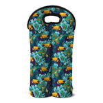 Vintage Toucan Pattern Print Double Neoprene Wine Tote