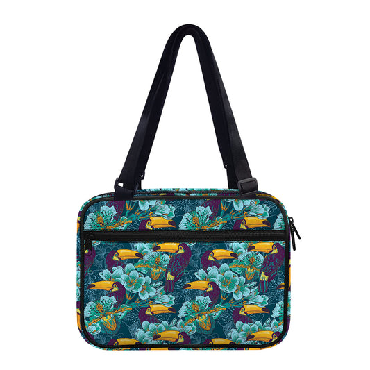 Vintage Toucan Pattern Print Double Strap Bible Bag