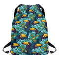 Vintage Toucan Pattern Print Drawstring Backpack