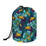 Vintage Toucan Pattern Print Drawstring Makeup Bag