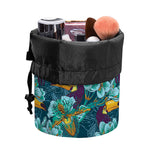 Vintage Toucan Pattern Print Drawstring Makeup Bag