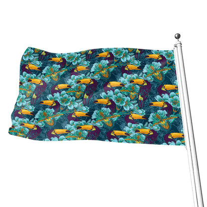 Vintage Toucan Pattern Print Flag