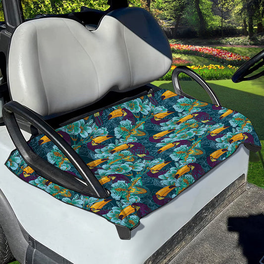Vintage Toucan Pattern Print Golf Cart Seat Cover