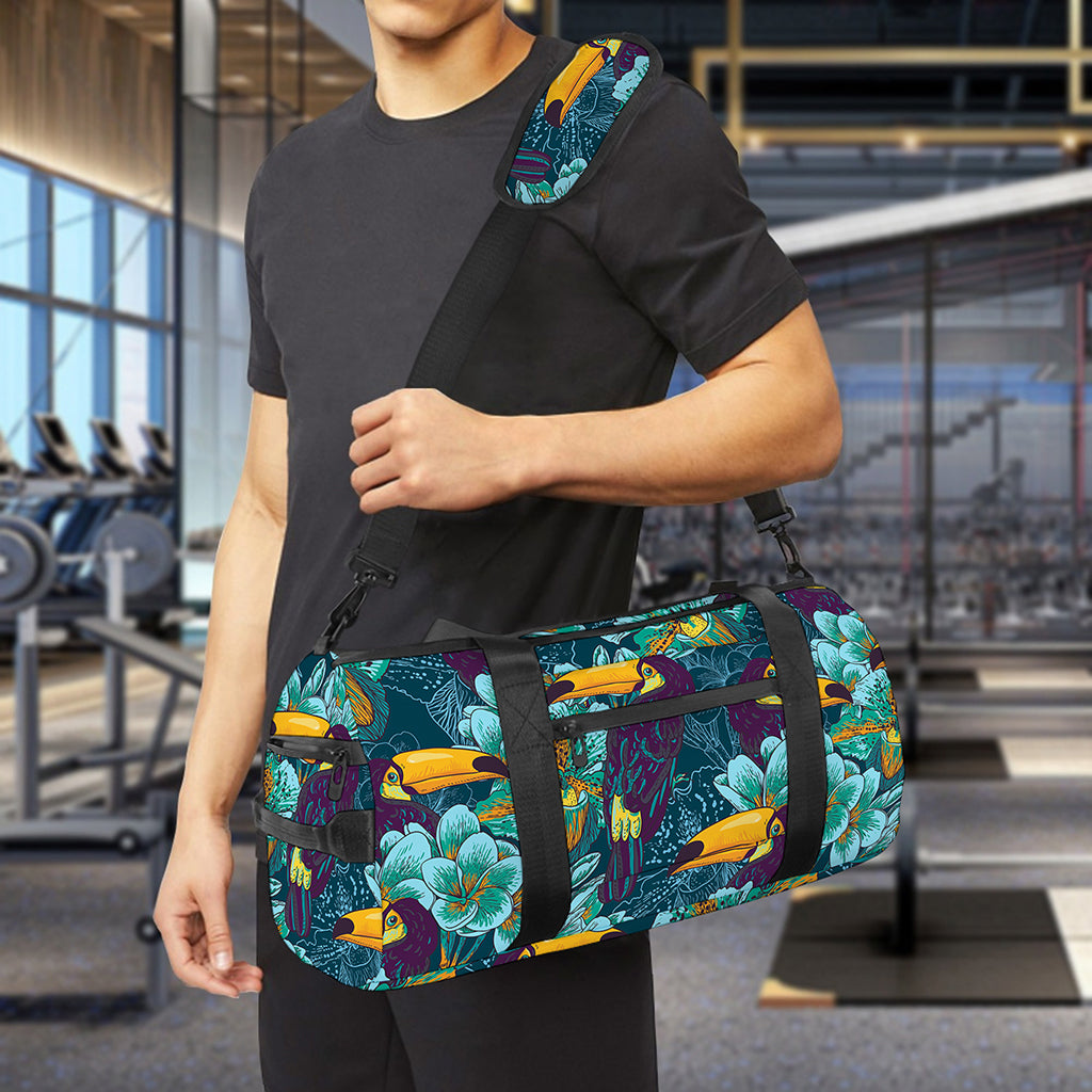 Vintage Toucan Pattern Print Gym Bag