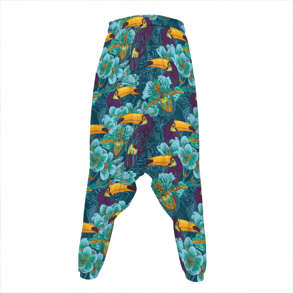 Vintage Toucan Pattern Print Hammer Pants