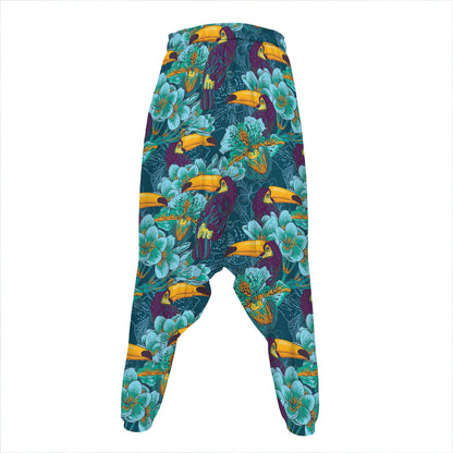 Vintage Toucan Pattern Print Hammer Pants