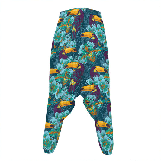 Vintage Toucan Pattern Print Hammer Pants