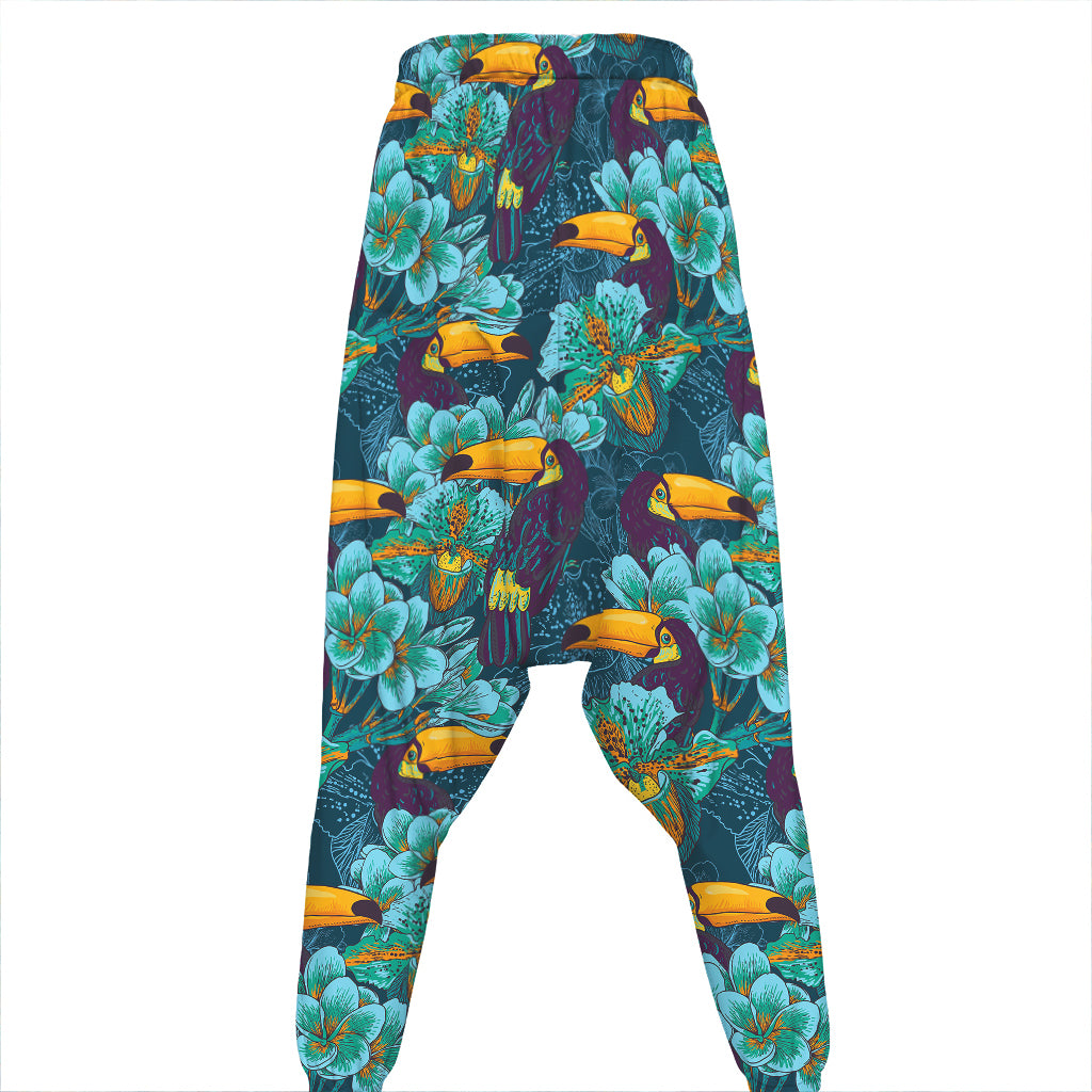 Vintage Toucan Pattern Print Hammer Pants