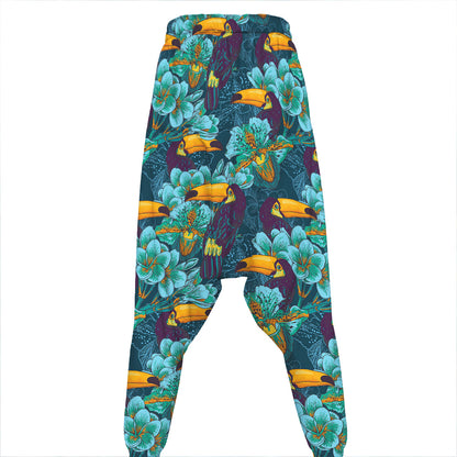 Vintage Toucan Pattern Print Hammer Pants