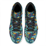 Vintage Toucan Pattern Print High Top Leather Sneakers