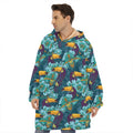 Vintage Toucan Pattern Print Hoodie Blanket