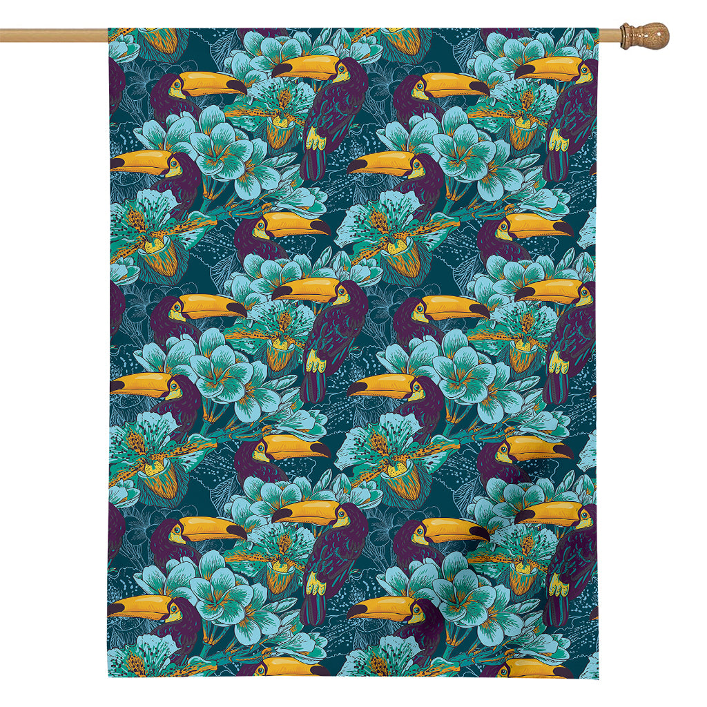 Vintage Toucan Pattern Print House Flag