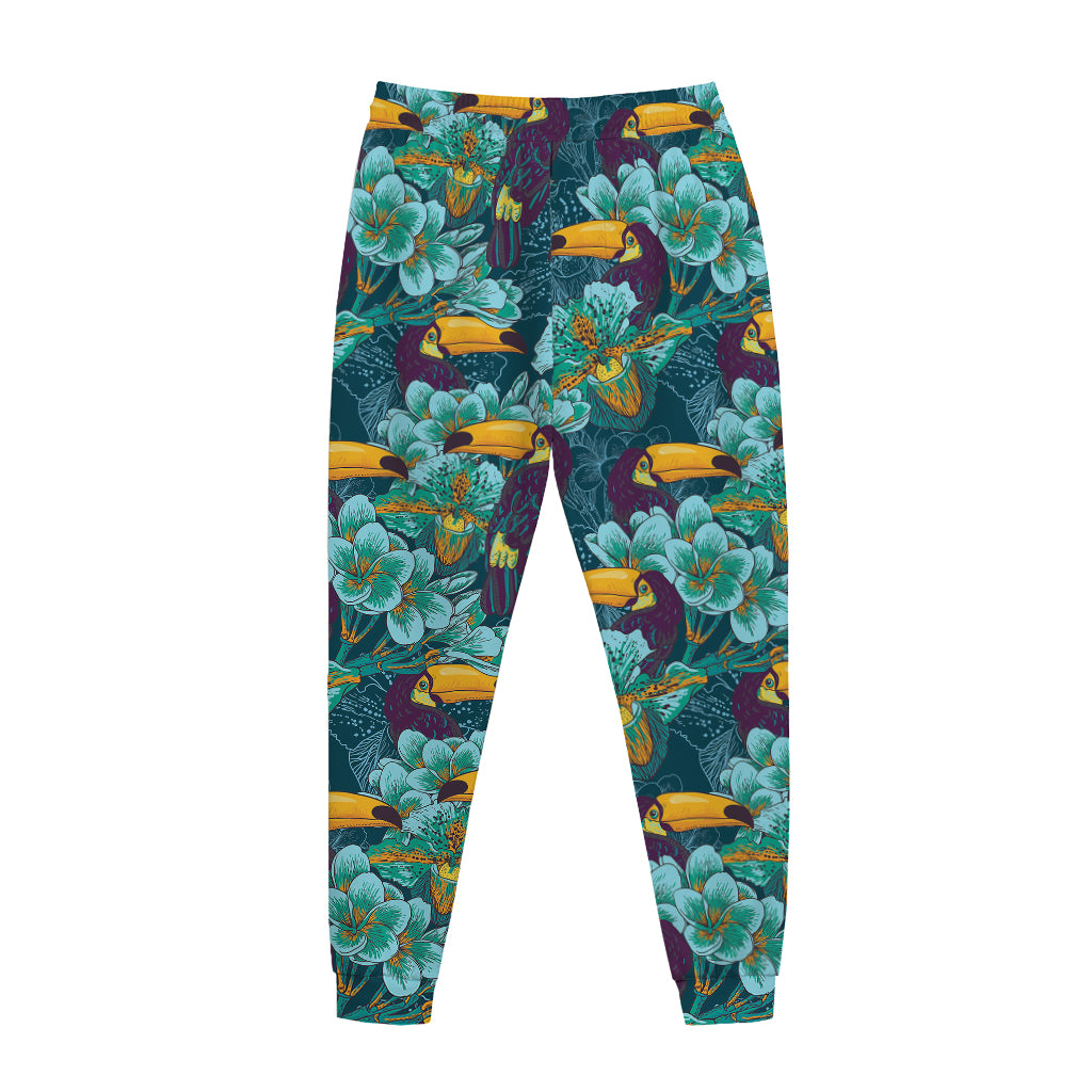 Vintage Toucan Pattern Print Jogger Pants