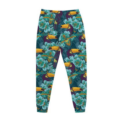 Vintage Toucan Pattern Print Jogger Pants