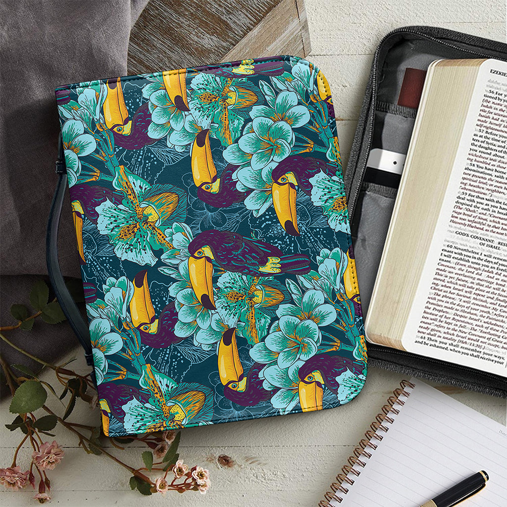 Vintage Toucan Pattern Print Leather Bible Cover